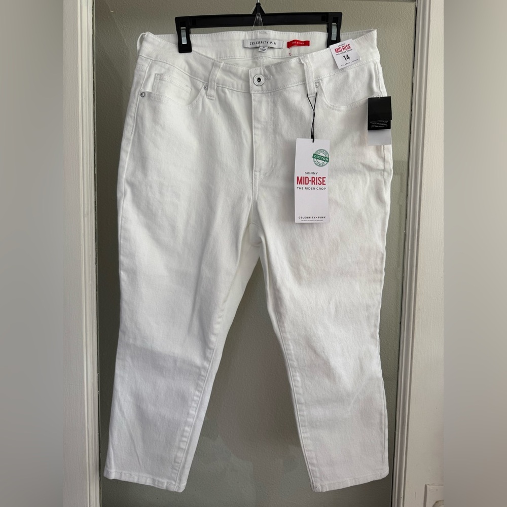 Celebrity Pink White Skinny Mid-Rise Jeans -NWT Size 14